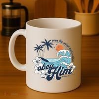 Wind And Waves Obey Him Christian Jesus Beach Bible Verse Coffee Mug thumb 4