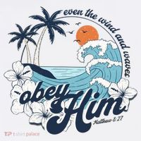 Wind And Waves Obey Him Christian Jesus Beach Bible Verse Women's Hoodie thumb 2