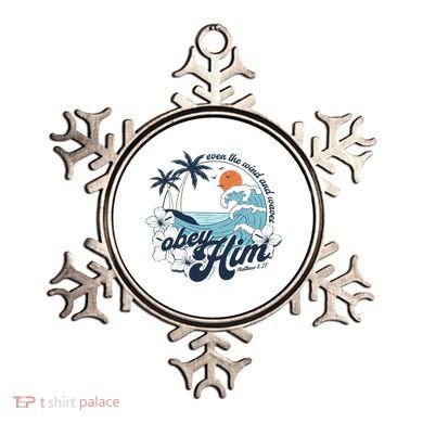 Wind And Waves Obey Him Christian Jesus Beach Bible Verse Ornament