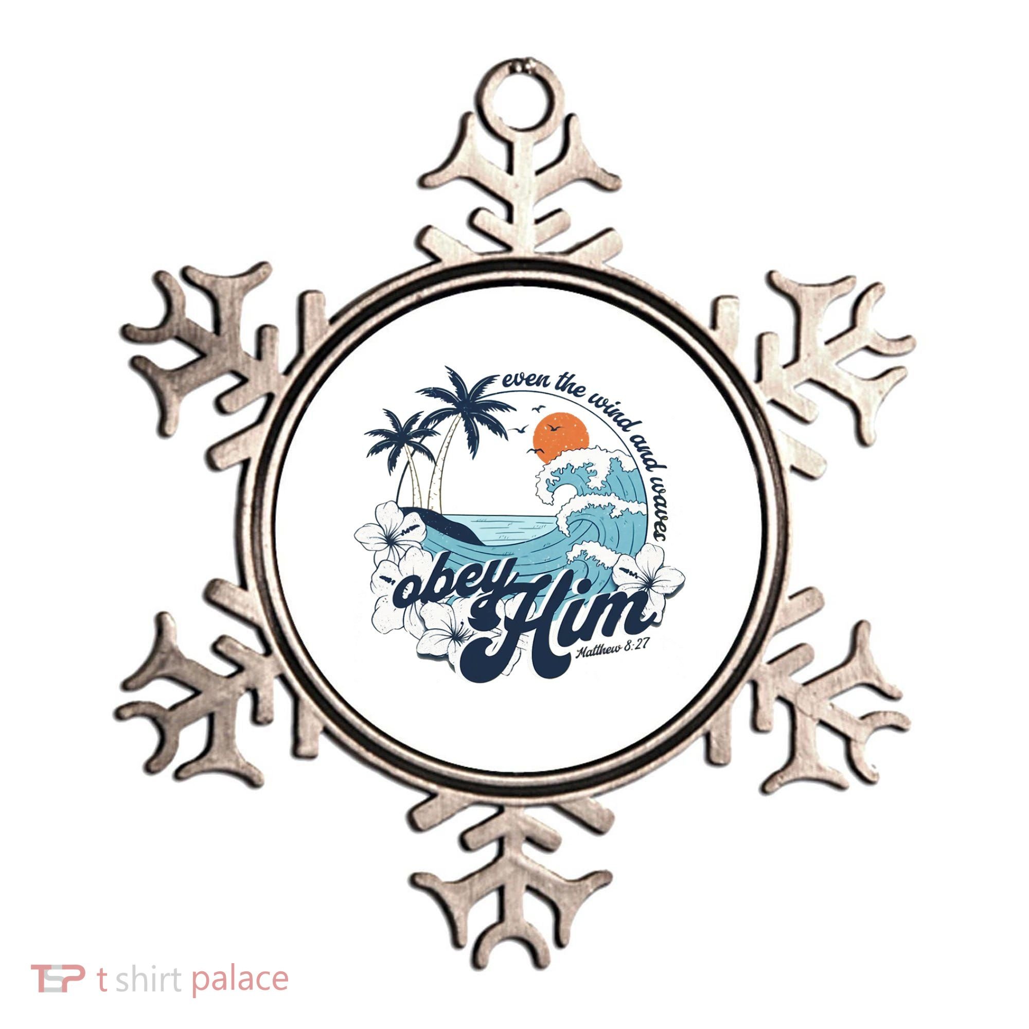 Wind And Waves Obey Him Christian Jesus Beach Bible Verse Ornament