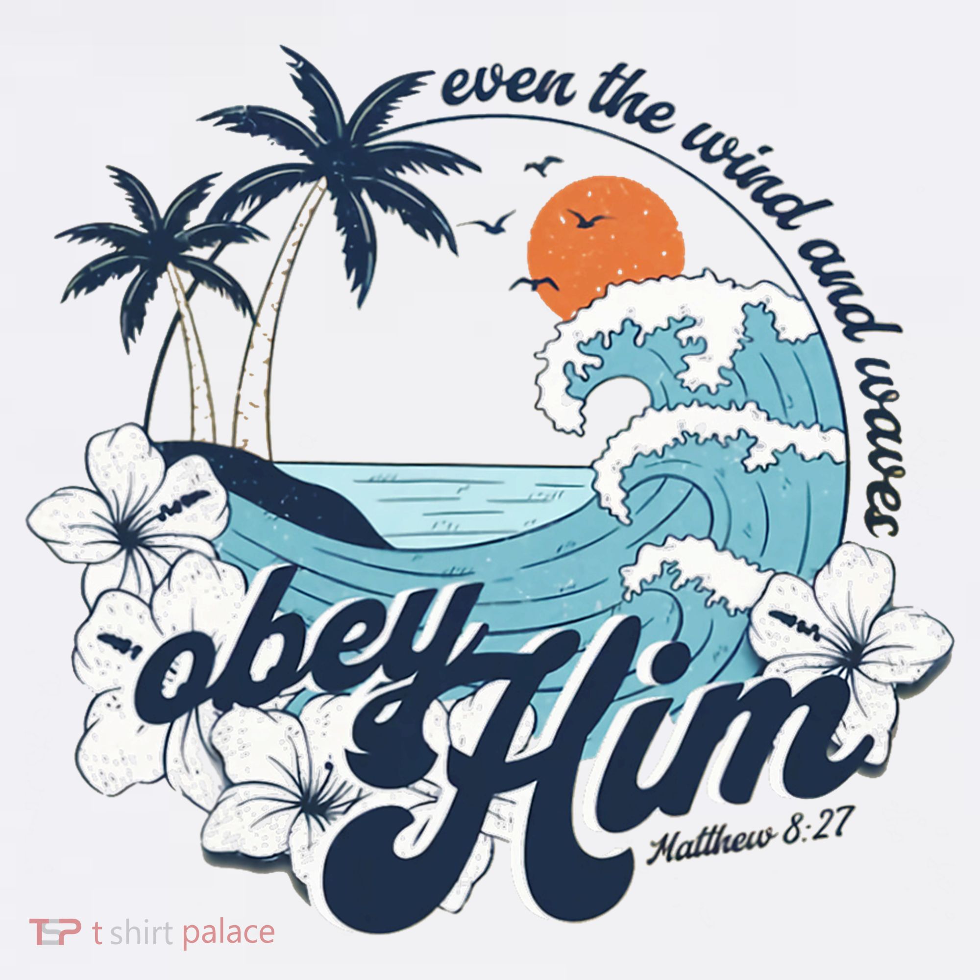 Wind And Waves Obey Him Christian Jesus Beach Bible Verse Women's Tank Top