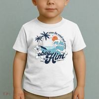 Wind And Waves Obey Him Christian Jesus Beach Bible Verse Toddler T-Shirt thumb 2