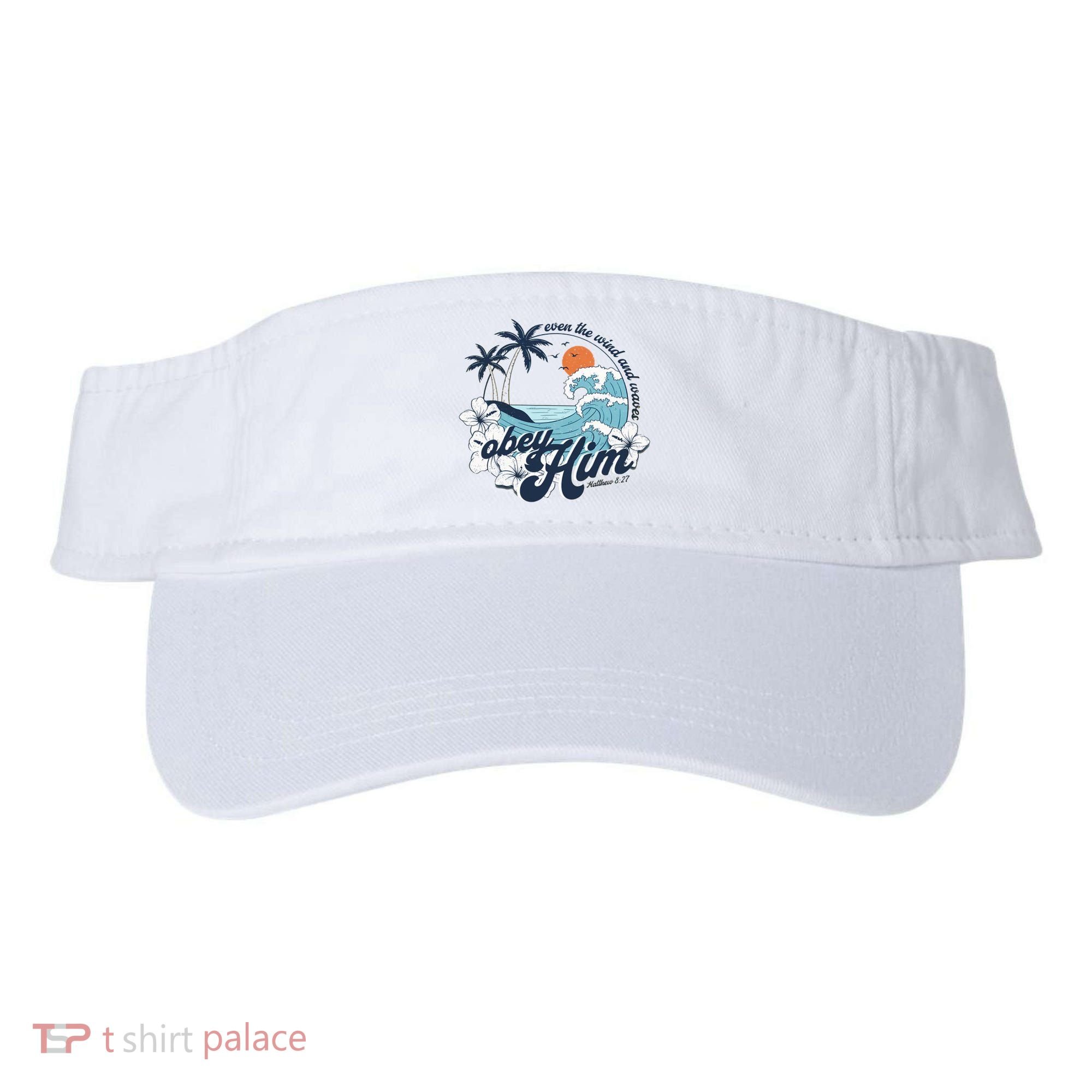 Wind And Waves Obey Him Christian Jesus Beach Bible Verse Visor