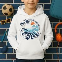 Wind And Waves Obey Him Christian Jesus Beach Bible Verse Kids Hoodie thumb 2