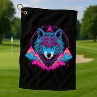 Wolf And Wolves Golf Towel thumb 1