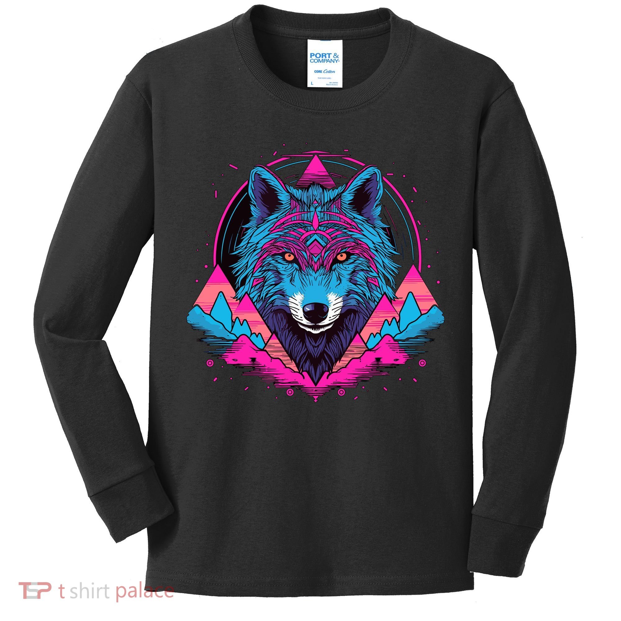 Wolf And Wolves Kids Long Sleeve Shirt