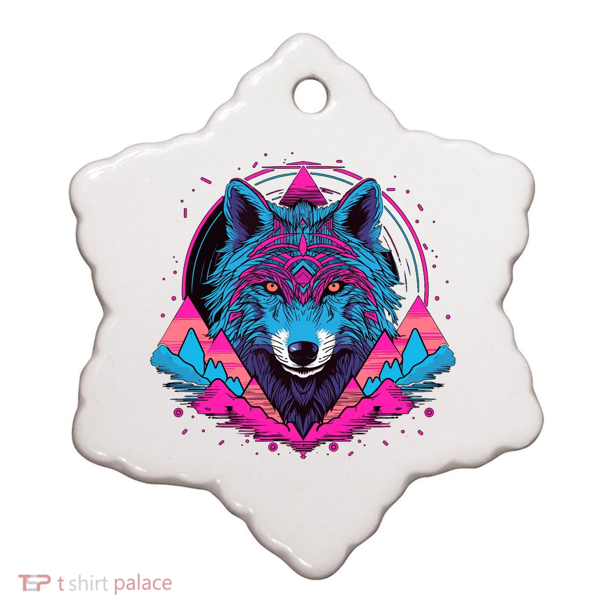 Wolf And Wolves Ceramic Ornament