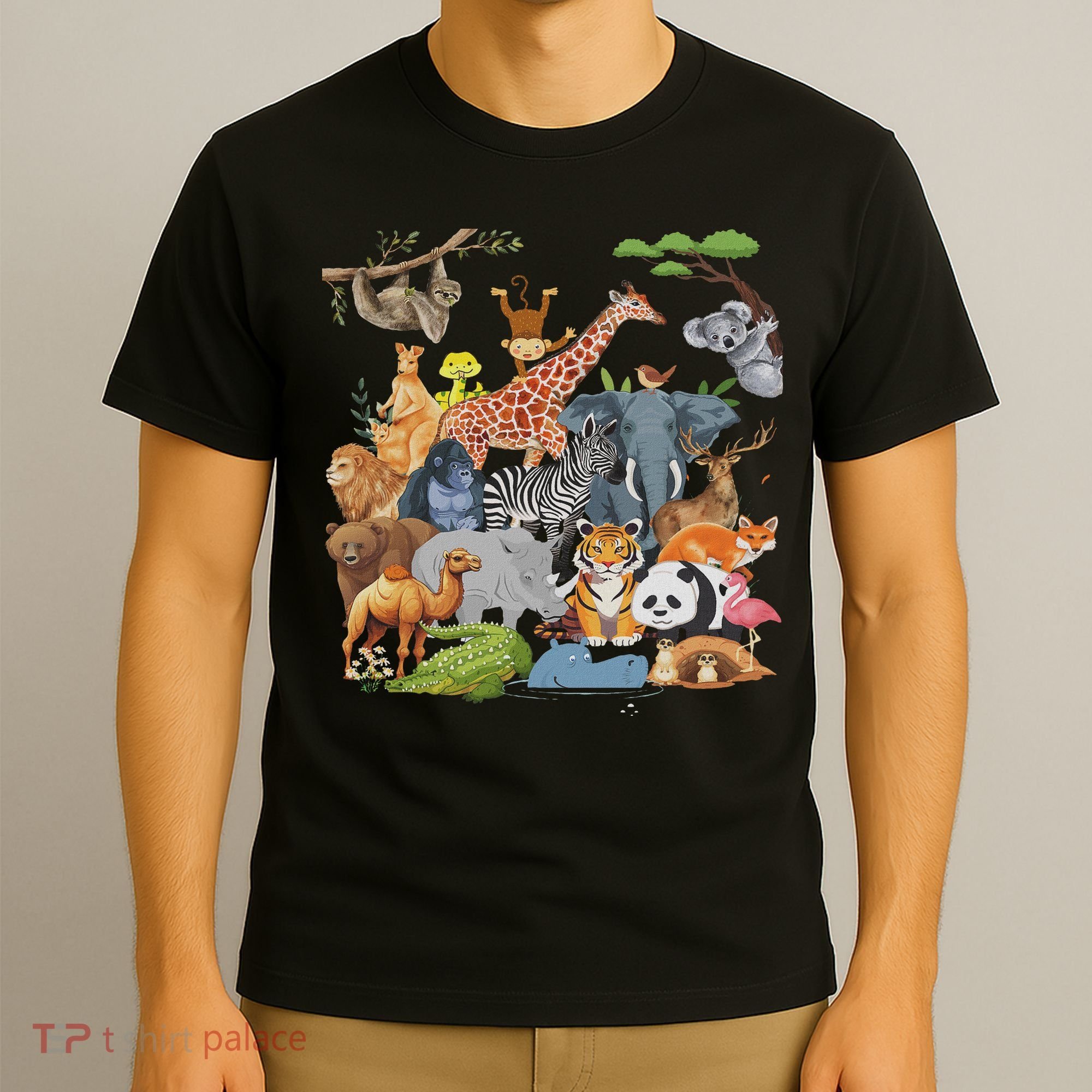 Women And Wildlife Zoo Day Party Cute 22 Animals T-Shirt