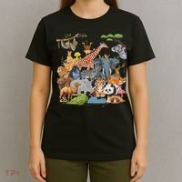 Women And Wildlife Zoo Day Party Cute 22 Animals T-Shirt thumb 4