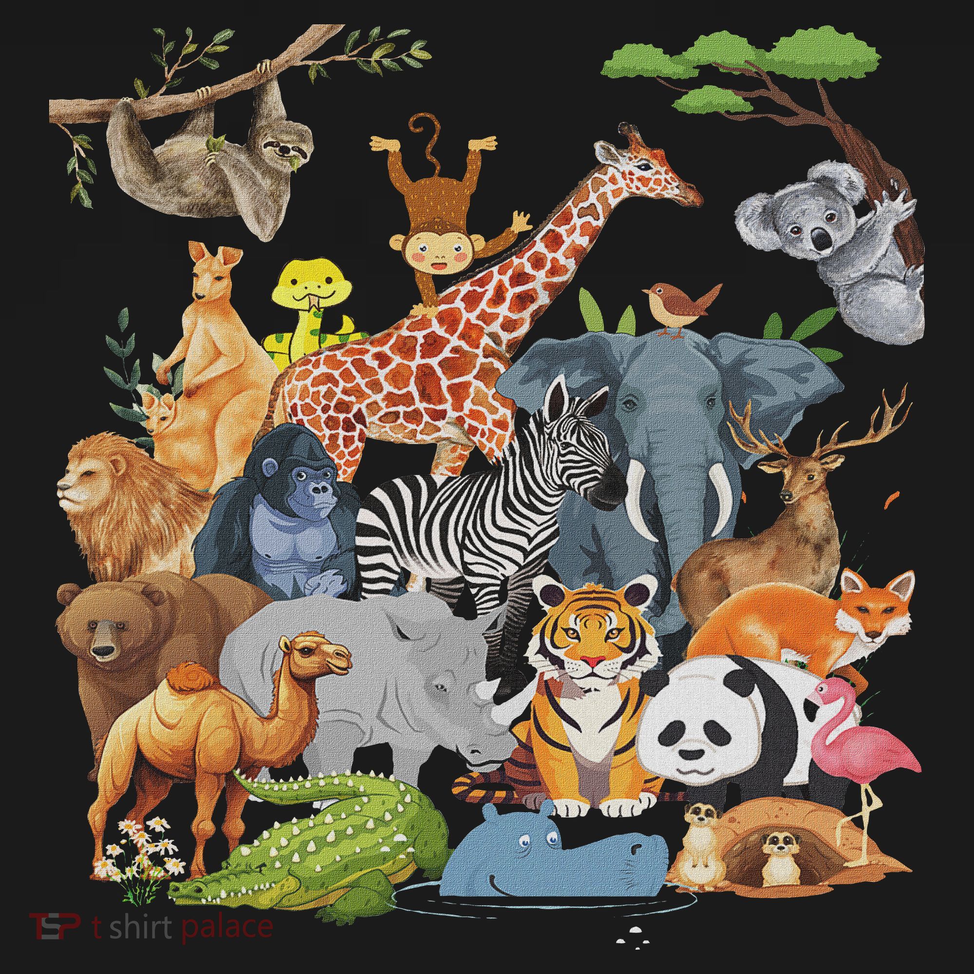 Women And Wildlife Zoo Day Party Cute 22 Animals T-Shirt