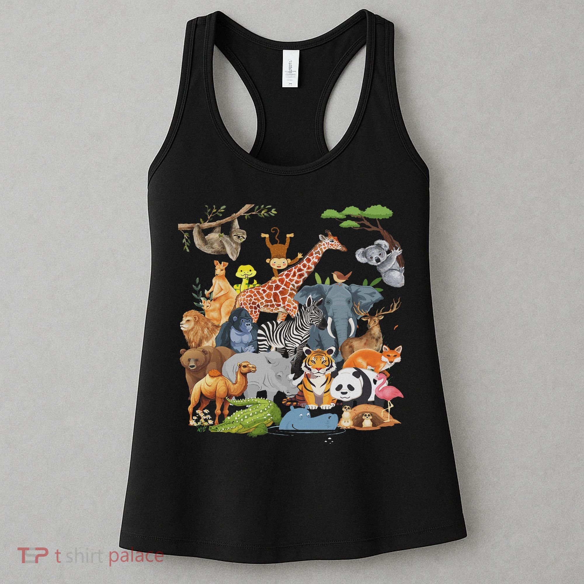 Women And Wildlife Zoo Day Party Cute 22 Animals Women's Tank Top