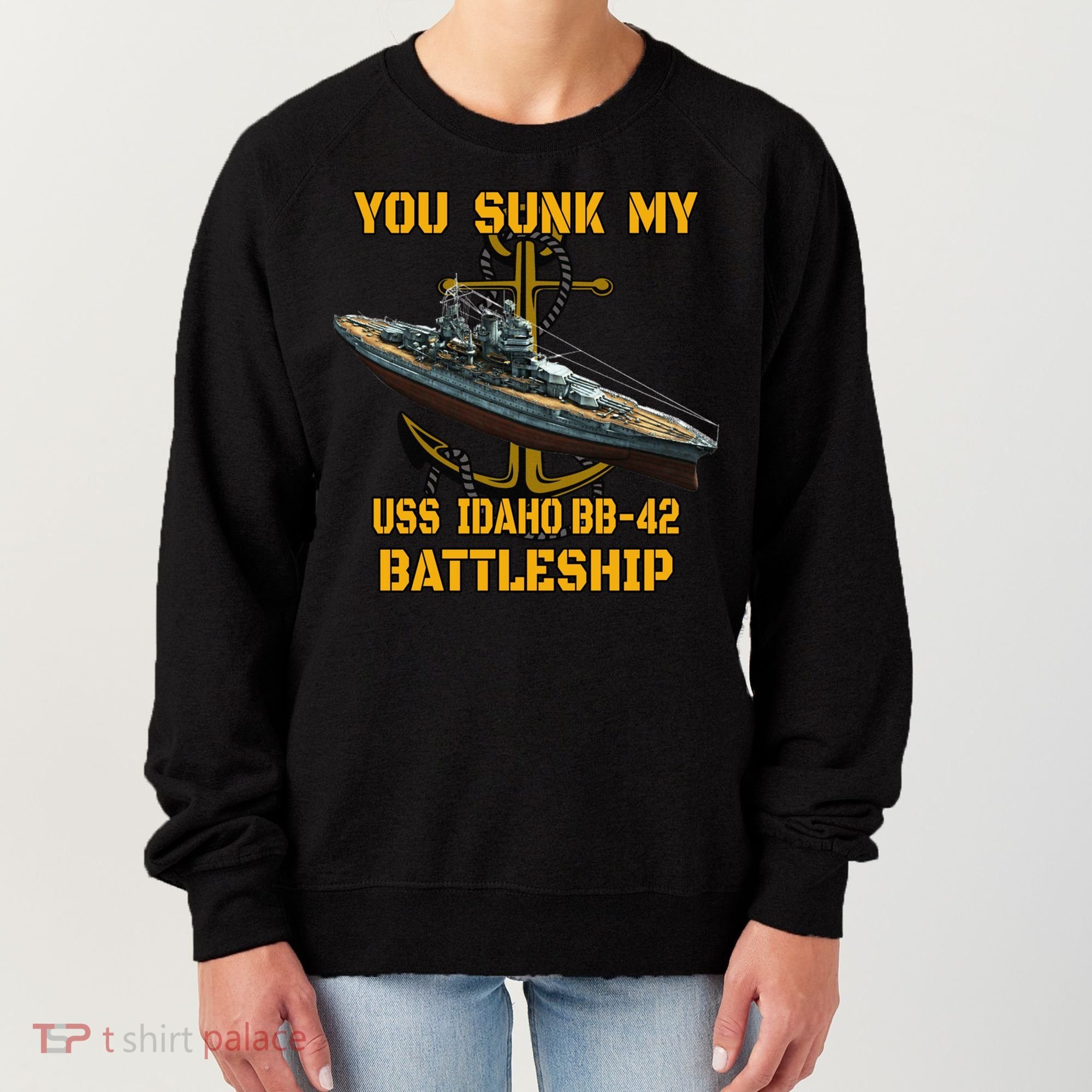 Ww2 American Warship Uss Idaho Bbgift42 Battleship Veterans Day Gift Women's Sweatshirt