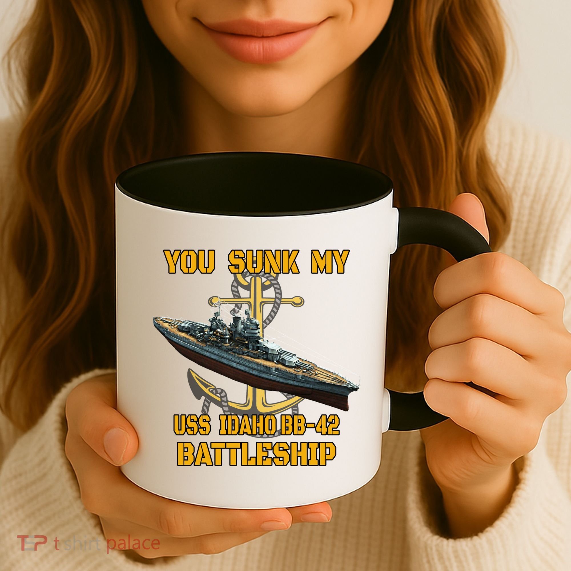 Ww2 American Warship Uss Idaho Bbgift42 Battleship Veterans Day Gift Coffee Mug