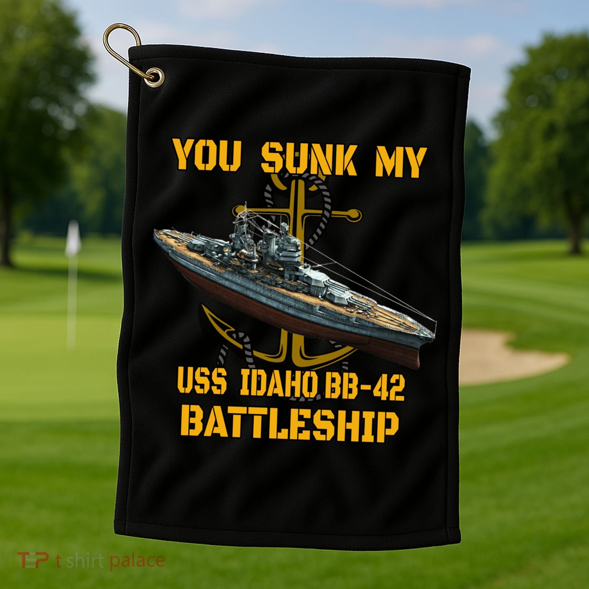 Ww2 American Warship Uss Idaho Bbgift42 Battleship Veterans Day Gift Golf Towel