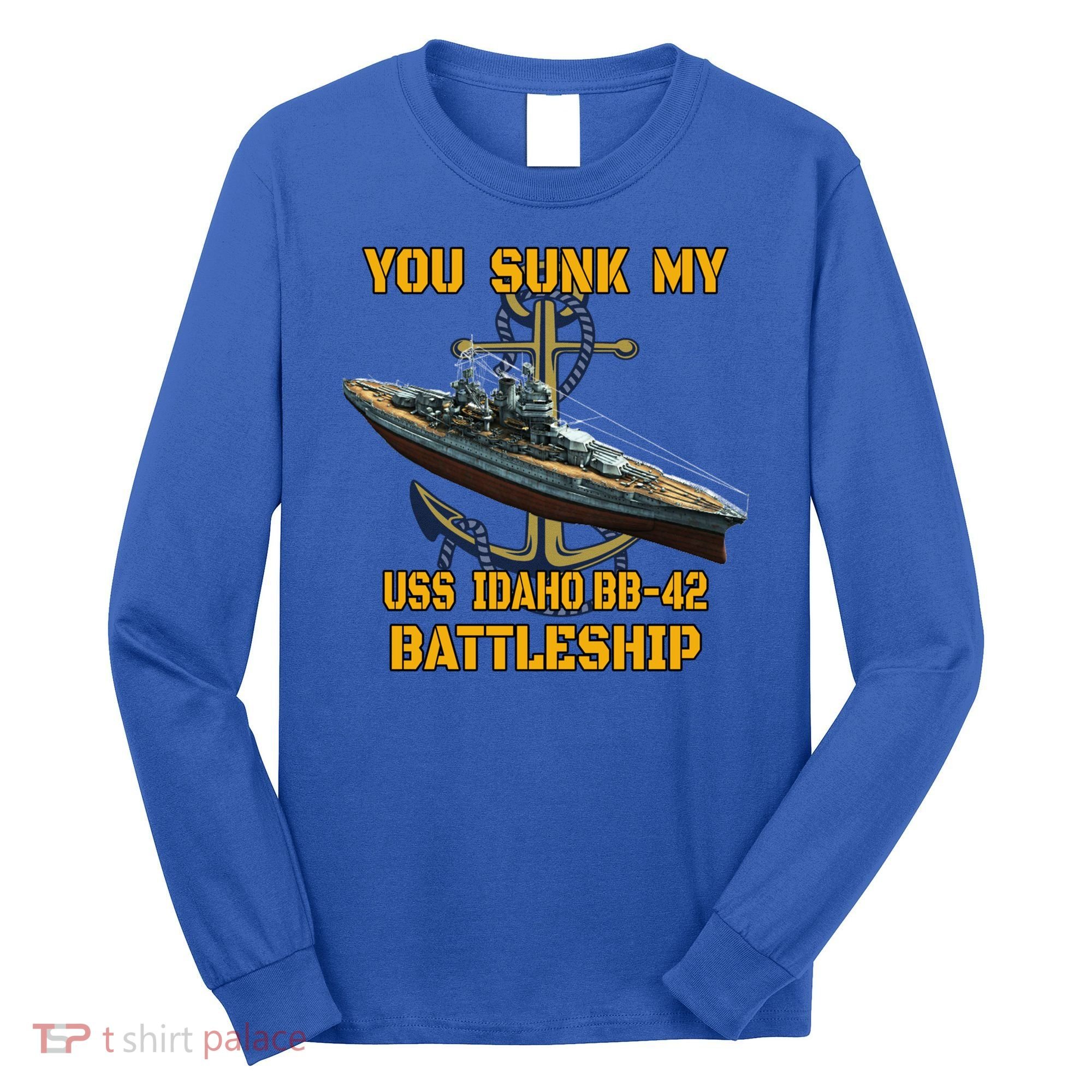 Ww2 American Warship Uss Idaho Bbgift42 Battleship Veterans Day Gift Long Sleeve Shirt