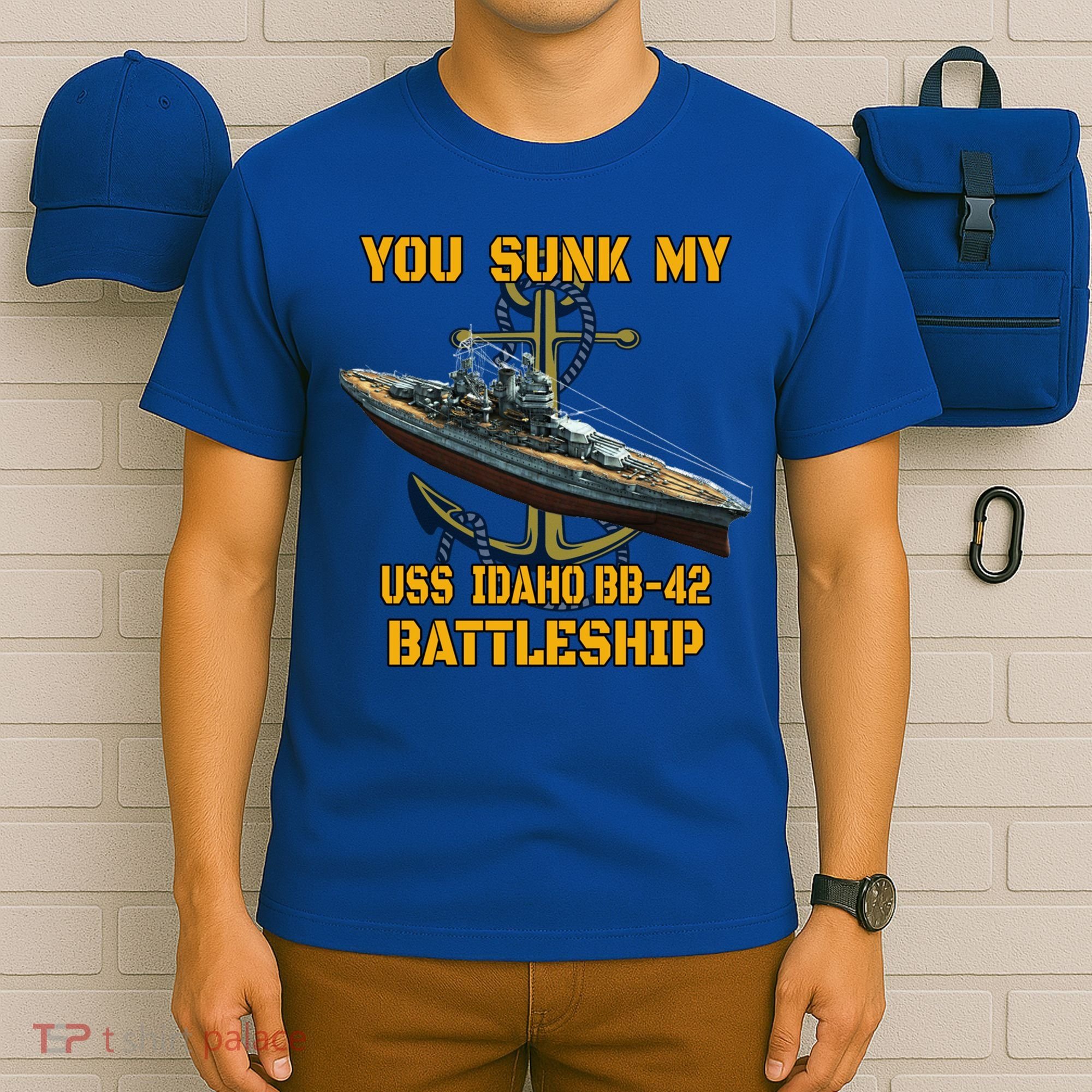 Ww2 American Warship Uss Idaho Bbgift42 Battleship Veterans Day Gift T-Shirt