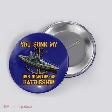 Ww2 American Warship Uss Idaho Bbgift42 Battleship Veterans Day Gift Button