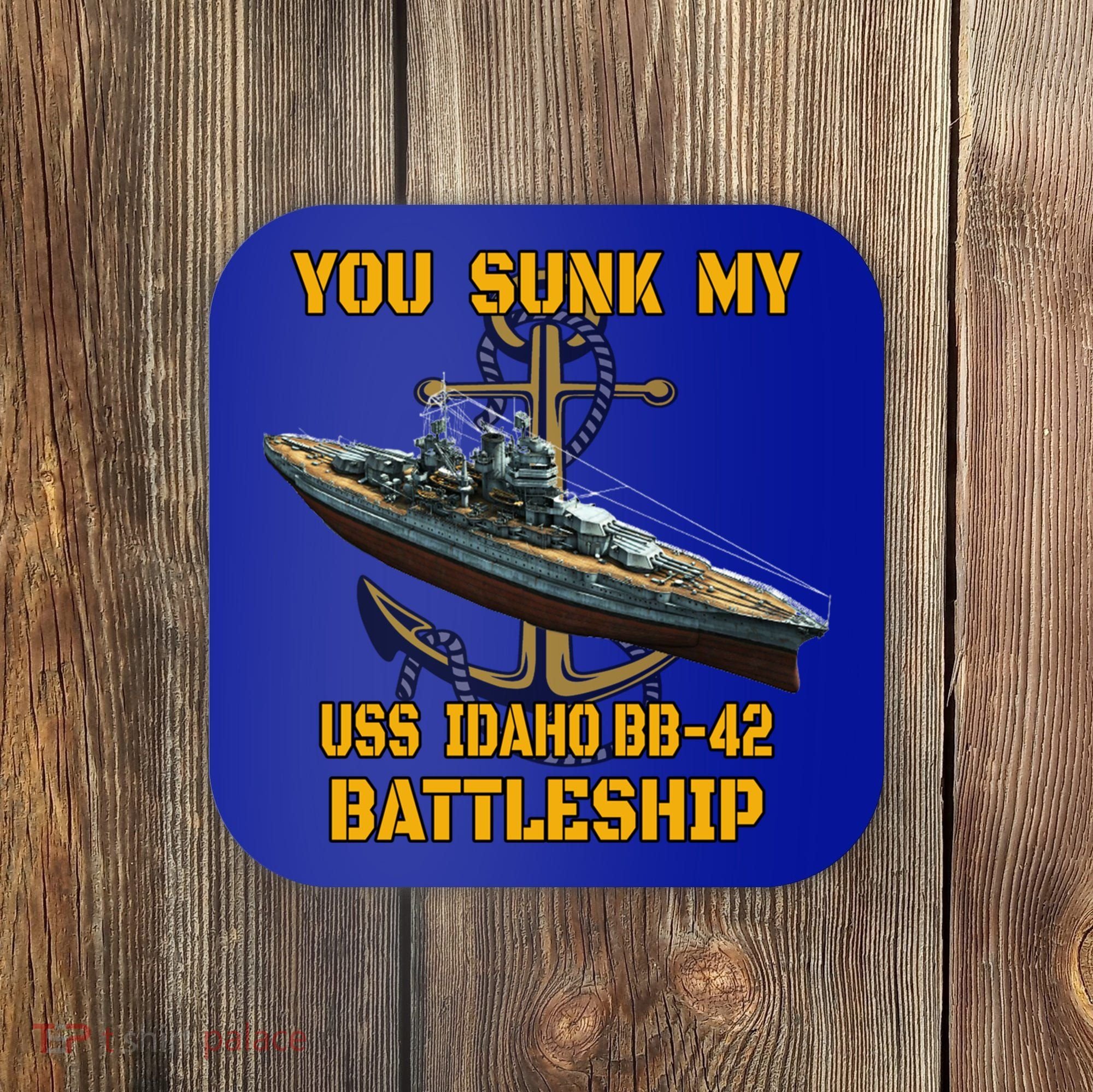 Ww2 American Warship Uss Idaho Bbgift42 Battleship Veterans Day Gift Coaster