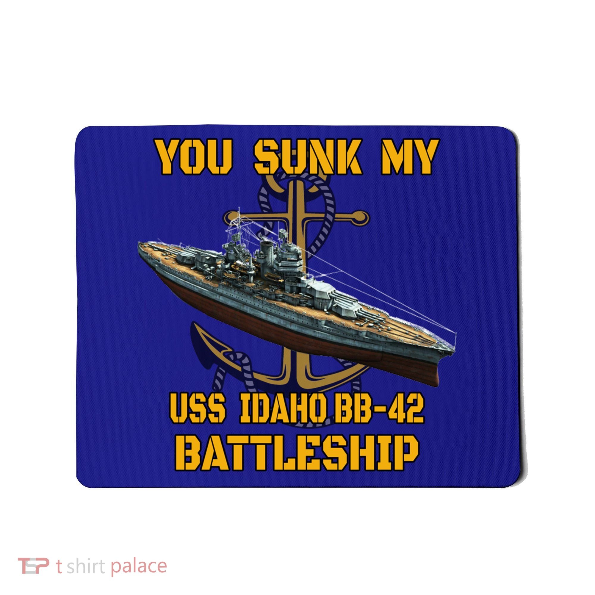 Ww2 American Warship Uss Idaho Bbgift42 Battleship Veterans Day Gift Mousepad