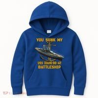 Ww2 American Warship Uss Idaho Bbgift42 Battleship Veterans Day Gift Kids Hoodie thumb 0