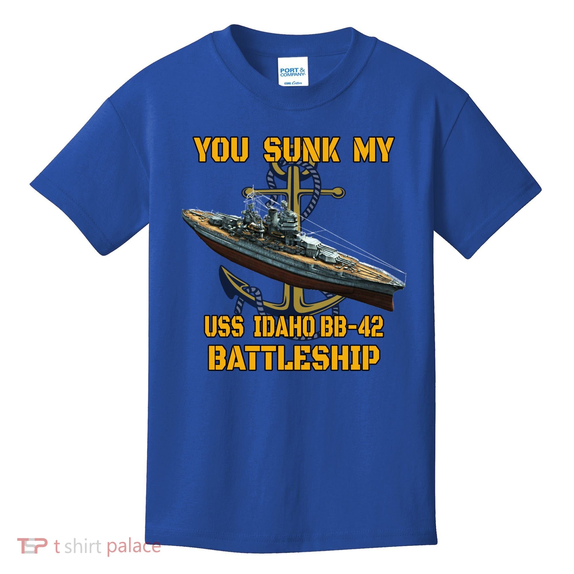 Ww2 American Warship Uss Idaho Bbgift42 Battleship Veterans Day Gift Kids T-Shirt