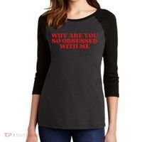 Why Are You So Obsessed With Me Aesthetic Women's Tri-Blend 3/4-Sleeve Raglan Shirt thumb 2