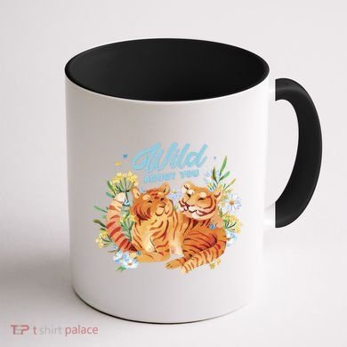 Wild About You Cute Tiger Couple Coffee Mug back