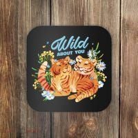 Wild About You Cute Tiger Couple Coaster thumb 0