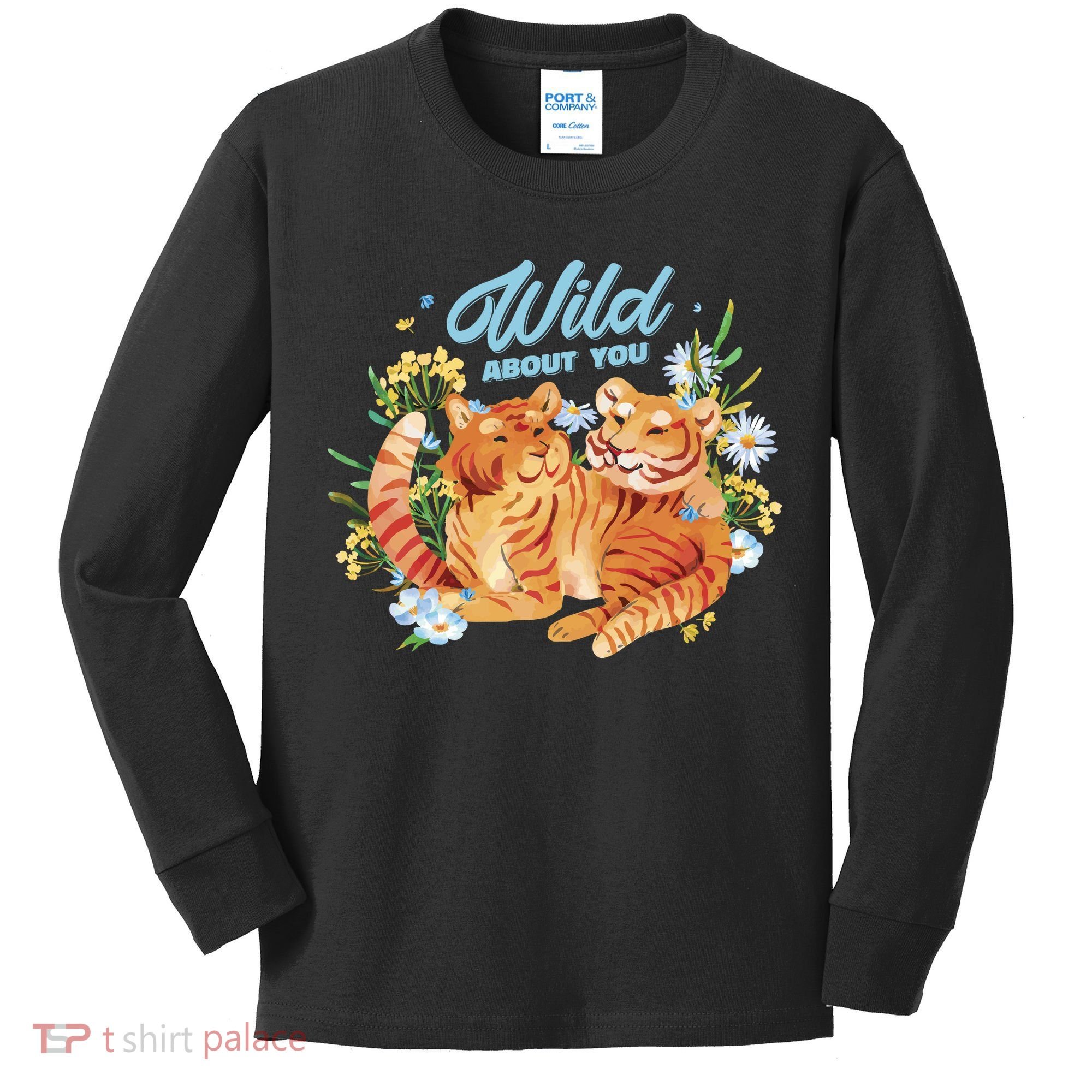 Wild About You Cute Tiger Couple Kids Long Sleeve Shirt