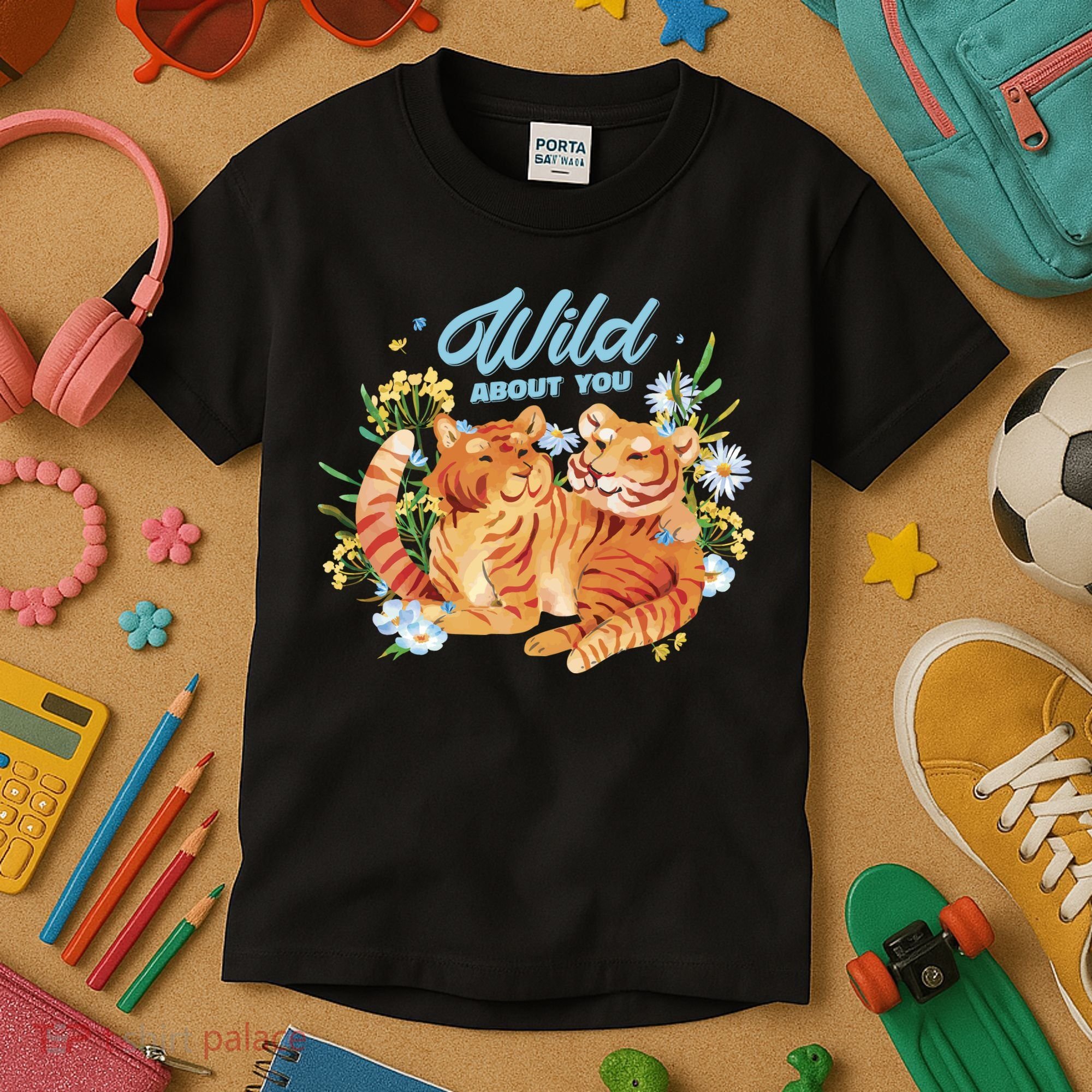 Wild About You Cute Tiger Couple Kids T-Shirt