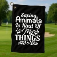 Wildlife Animals Zoo Keeper Graphic Golf Towel thumb 1