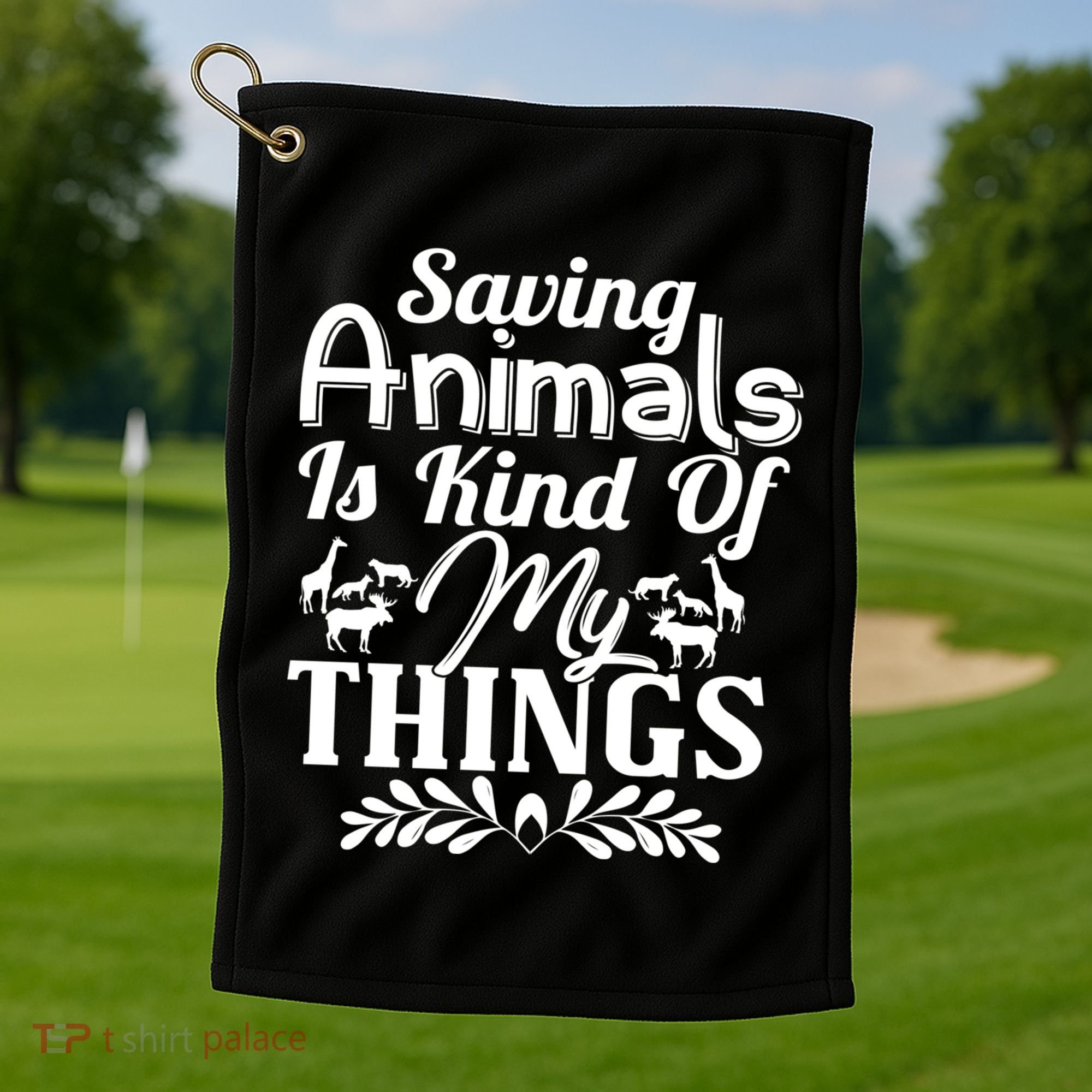 Wildlife Animals Zoo Keeper Graphic Golf Towel