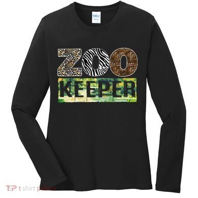 Wildlife Animals Zoo Keeper Graphic Women's Long Sleeve Shirt