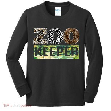 Wildlife Animals Zoo Keeper Graphic Kids Long Sleeve Shirt