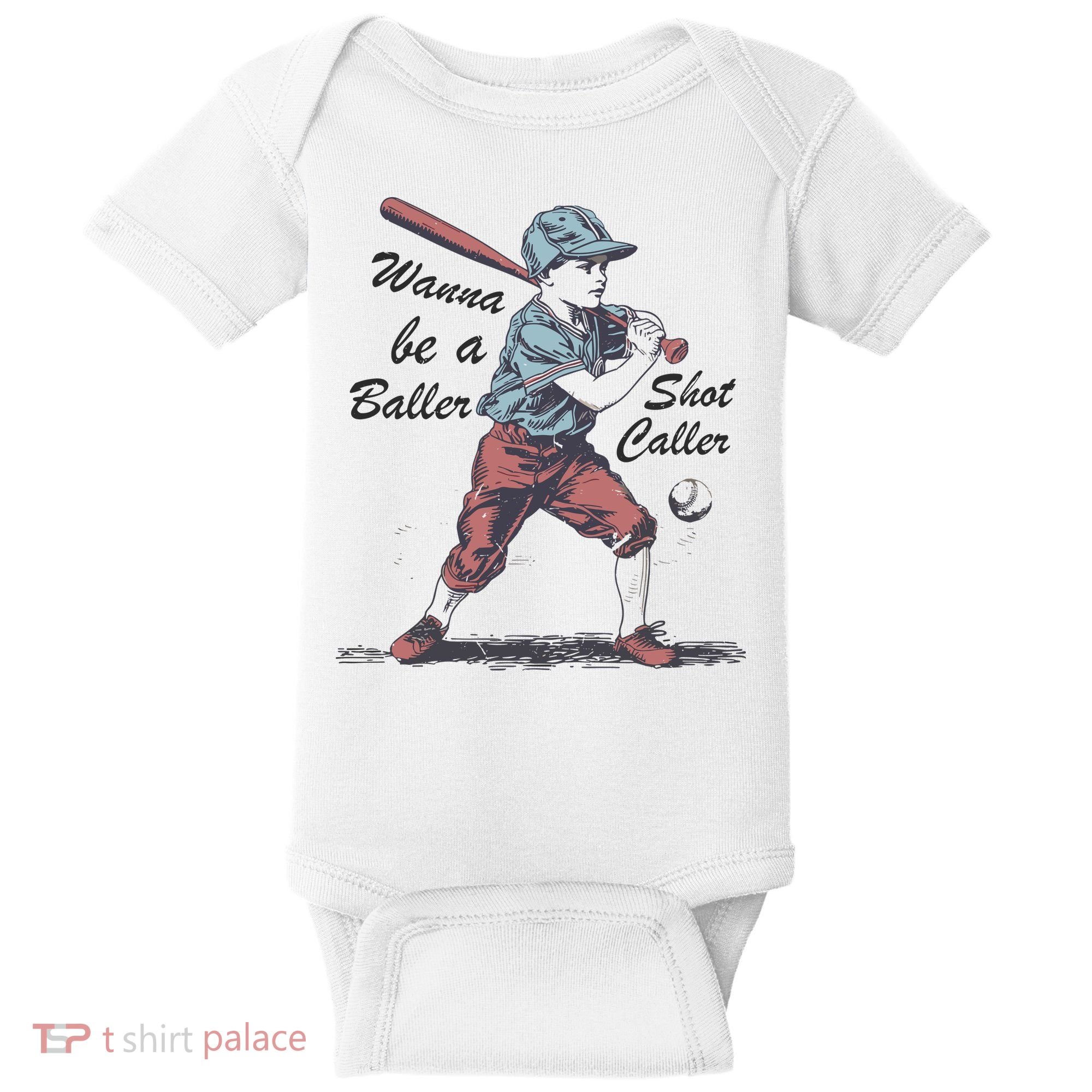 Wanna Be A Baller Shot Caller Baby Bodysuit