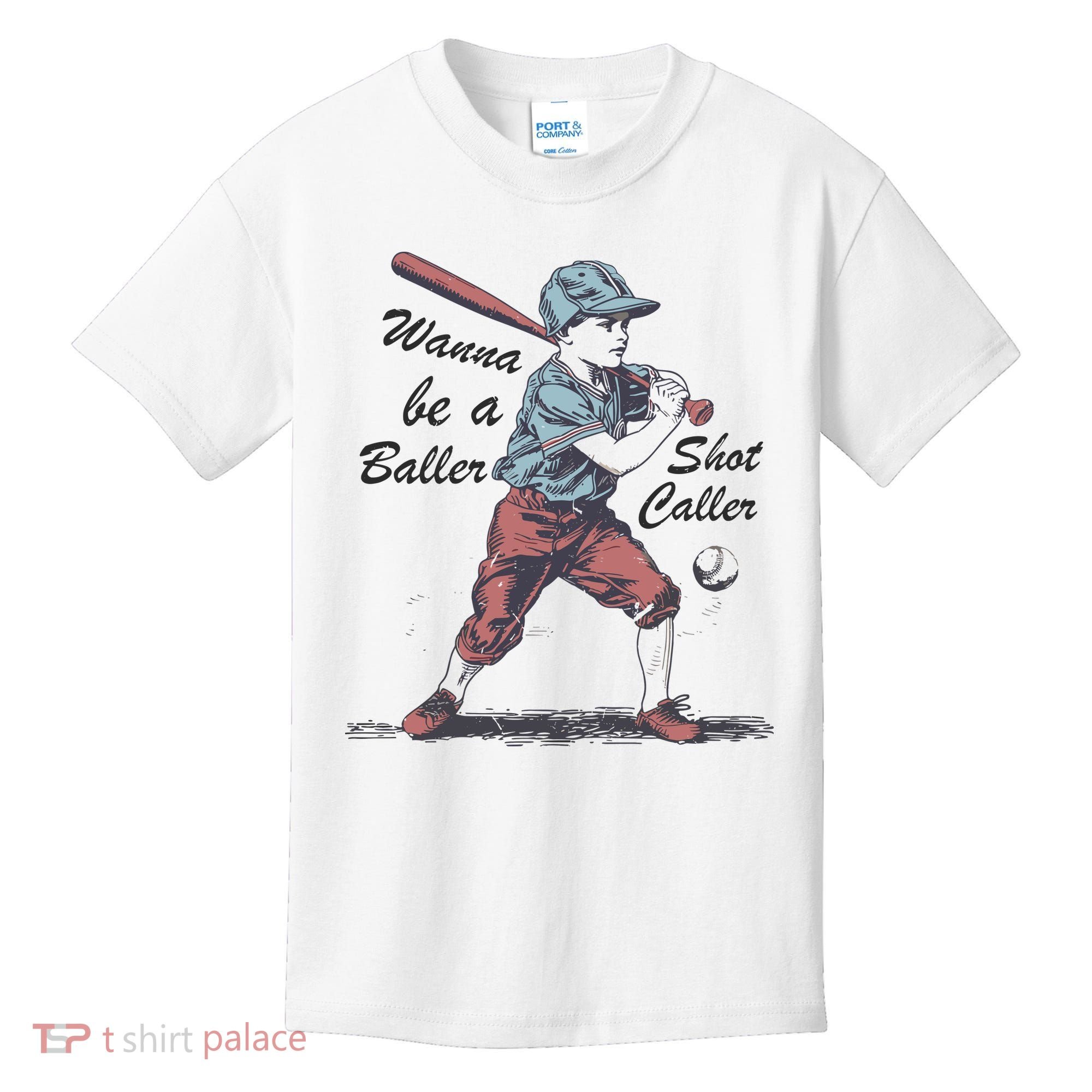 Wanna Be A Baller Shot Caller Kids T-Shirt