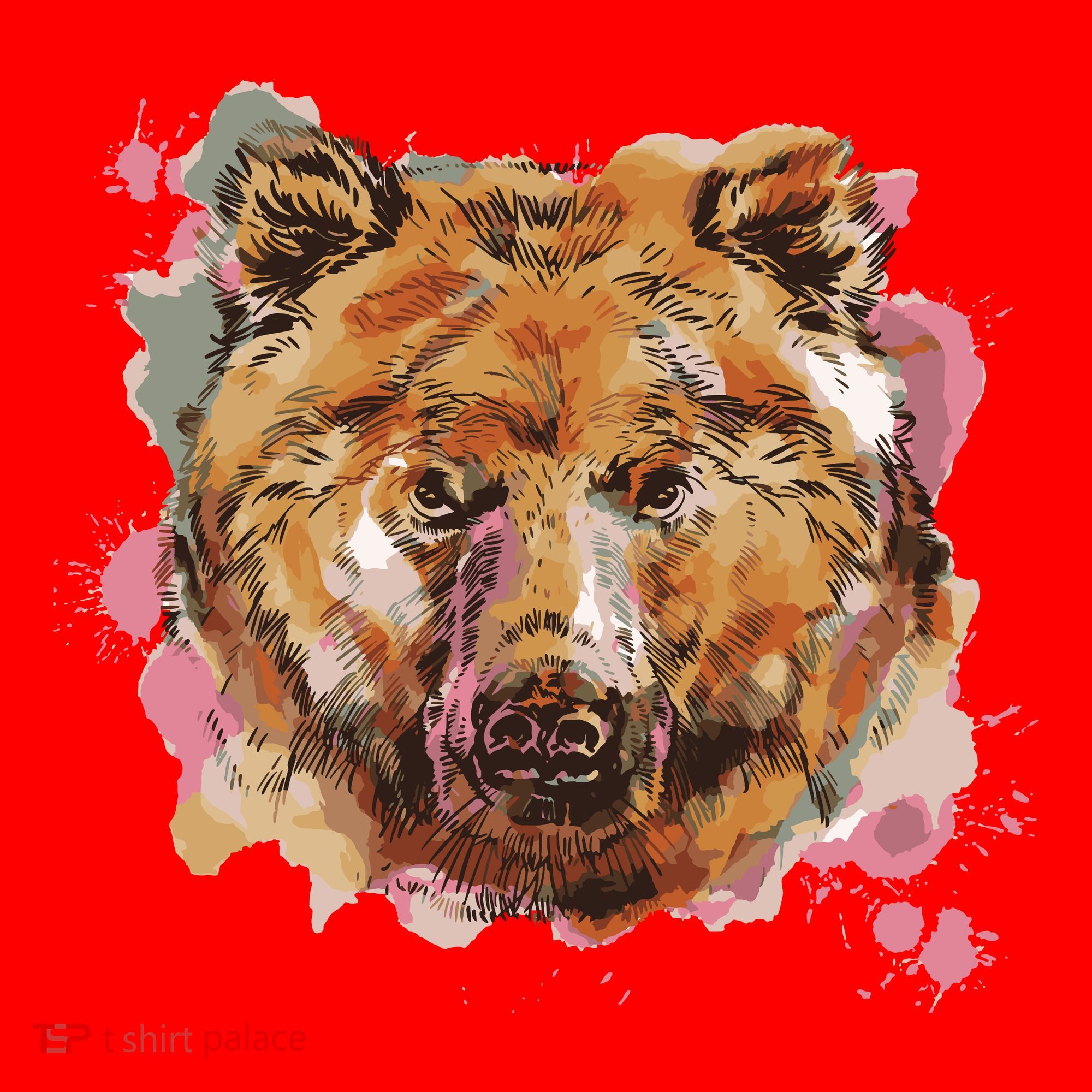 Wild Bear Art Santa Hat
