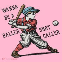Wanna Be A Baller Shot Caller Retro Game Day Baseball Boy Coaster thumb 2