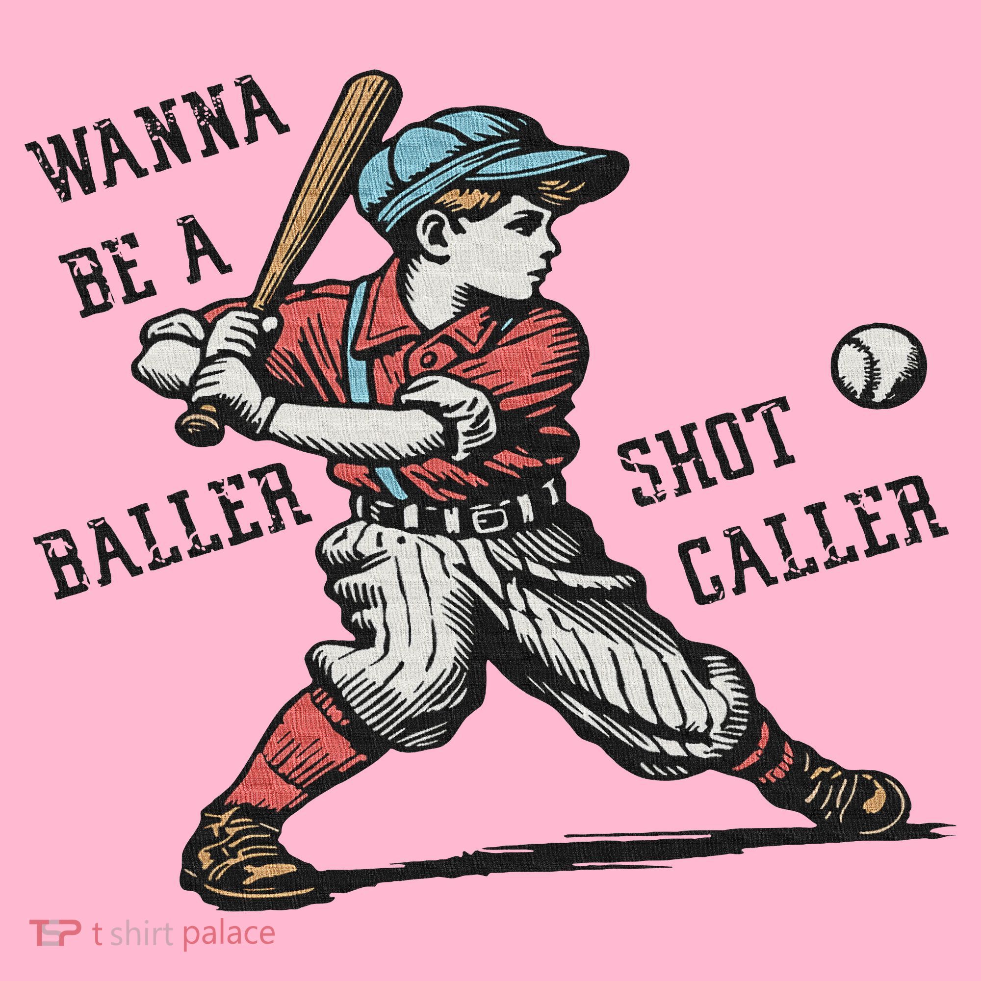 Wanna Be A Baller Shot Caller Retro Game Day Baseball Boy Coaster