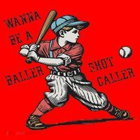Wanna Be A Baller Shot Caller Retro Game Day Baseball Boy Santa Hat thumb 1