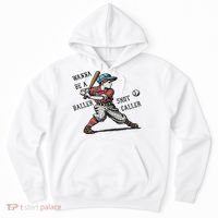Wanna Be A Baller Shot Caller Retro Game Day Baseball Boy Hoodie thumb 0