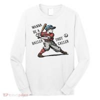 Wanna Be A Baller Shot Caller Retro Game Day Baseball Boy Long Sleeve Shirt thumb 0