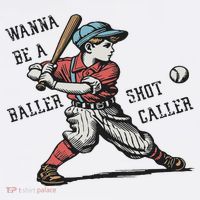 Wanna Be A Baller Shot Caller Retro Game Day Baseball Boy Long Sleeve Shirt thumb 2