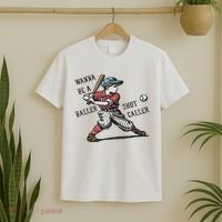 Wanna Be A Baller Shot Caller Retro Game Day Baseball Boy T-Shirt thumb 2