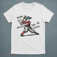 Wanna Be A Baller Shot Caller Retro Game Day Baseball Boy T-Shirt thumb 5