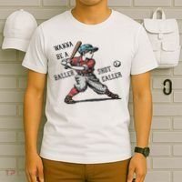 Wanna Be A Baller Shot Caller Retro Game Day Baseball Boy T-Shirt thumb 6