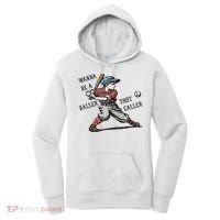 Wanna Be A Baller Shot Caller Retro Game Day Baseball Boy Women's Hoodie thumb 0