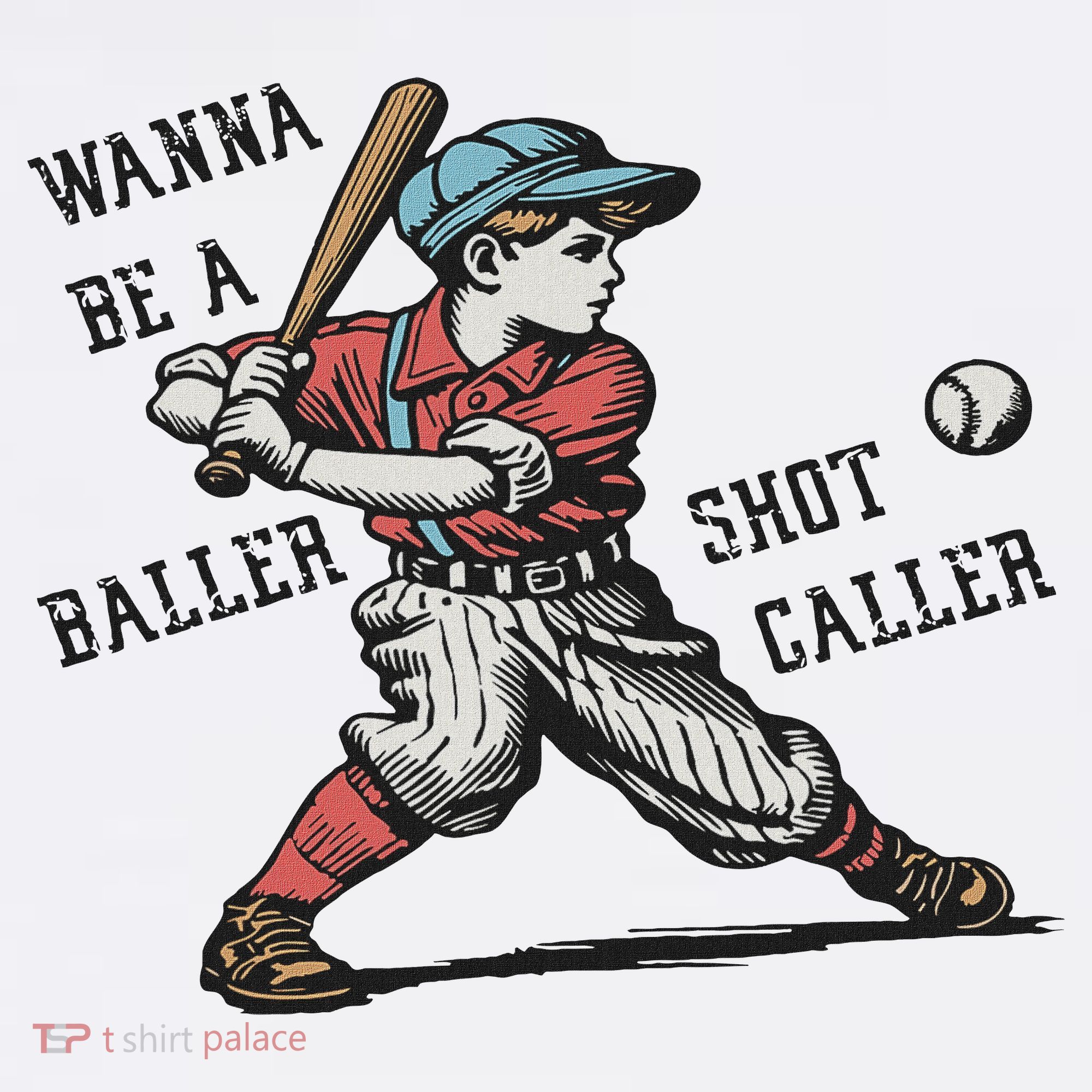 Wanna Be A Baller Shot Caller Retro Game Day Baseball Boy Women's Tank Top