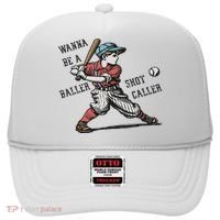 Wanna Be A Baller Shot Caller Retro Game Day Baseball Boy Hat thumb 0