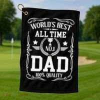World's Best All Time #1 Dad Golf Towel thumb 1